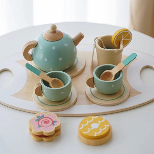 Wooden Afternoon Tea Set Toy | Educational Kitchen Playset for Kids