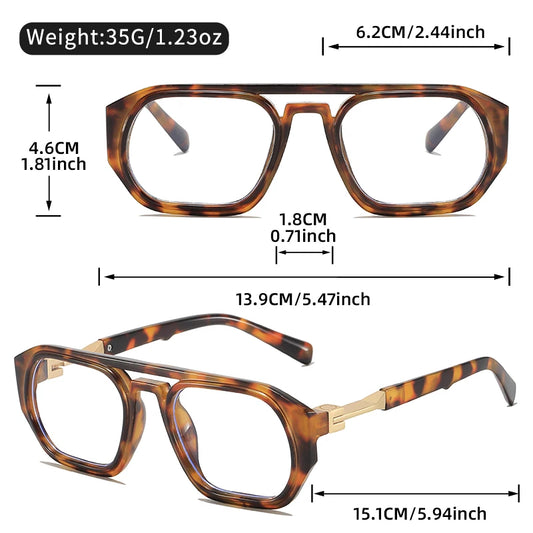 Gafas planas minimalistas de doble barra | Gafas estilo aviador elegantes