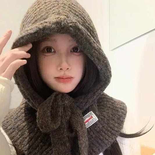 Conjunto de Pasamontañas y Bufanda de Punto Gris para Mujer | Esencial de Invierno Cómodo
