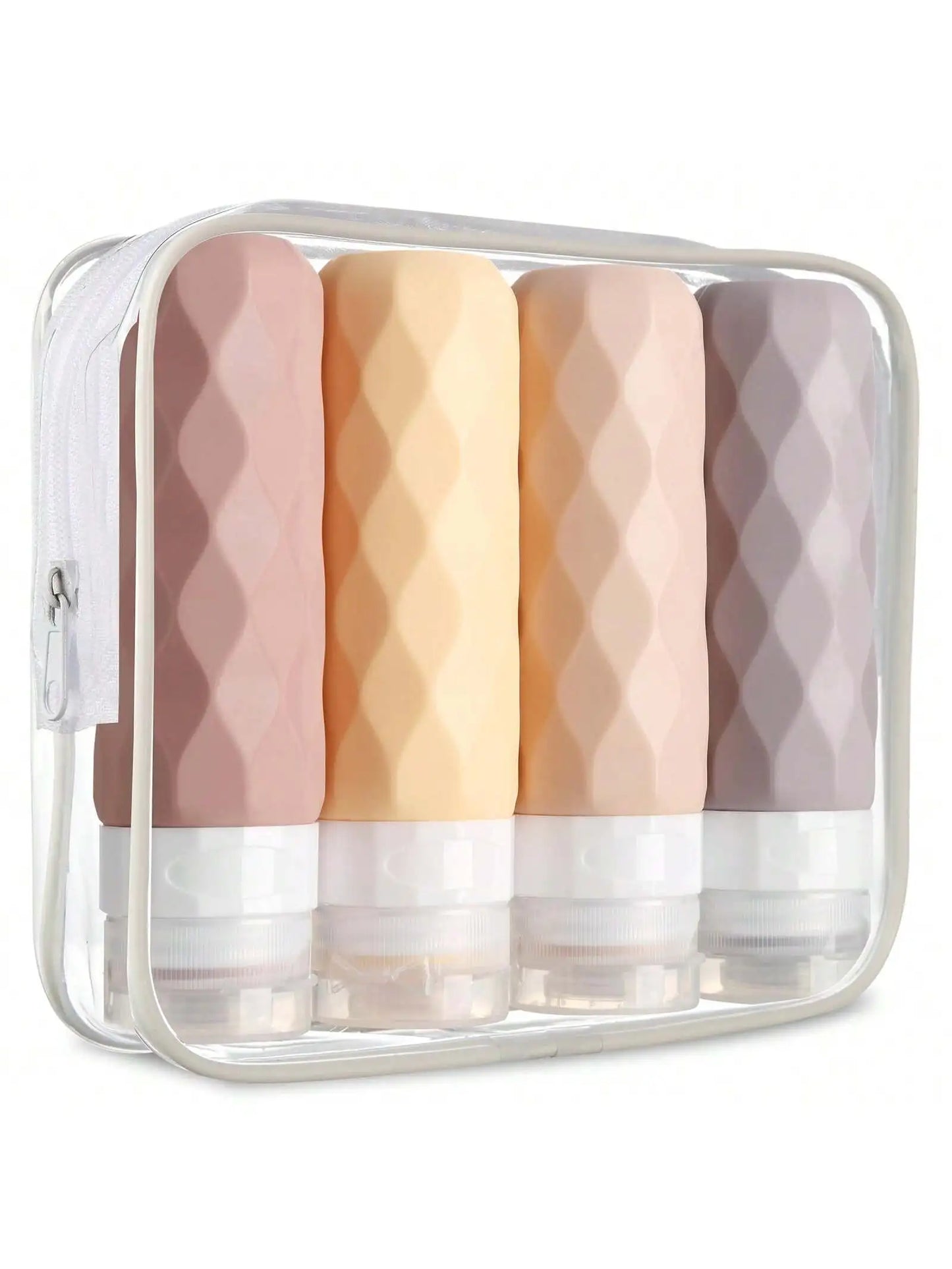 Silicone Travel Bottles - 4 Pack for Toiletries & Liquids
