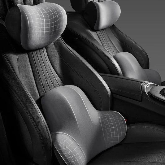 Car Memory Foam Neck Pillow & Lumbar Backrest Cushion