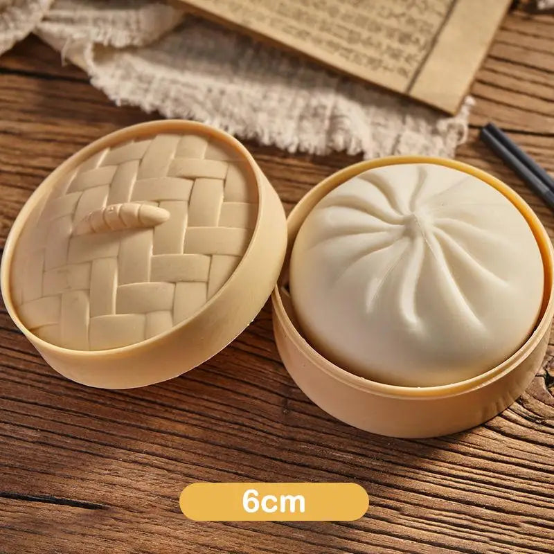 Steamed Stuff Bun Anti-Stress Ball Fidgets Toy Dumpling Squishies Soft Slowing Rebound Foam Toy Ultra-Soft Decompression