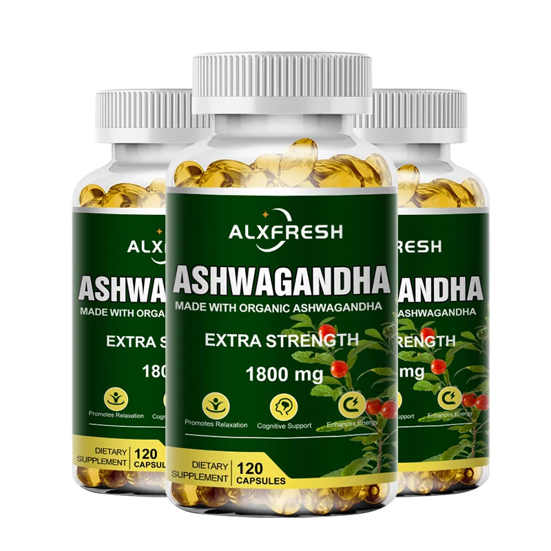 Pure Organic Ashwagandha Extract Capsules | Maximum Strength 1800mg