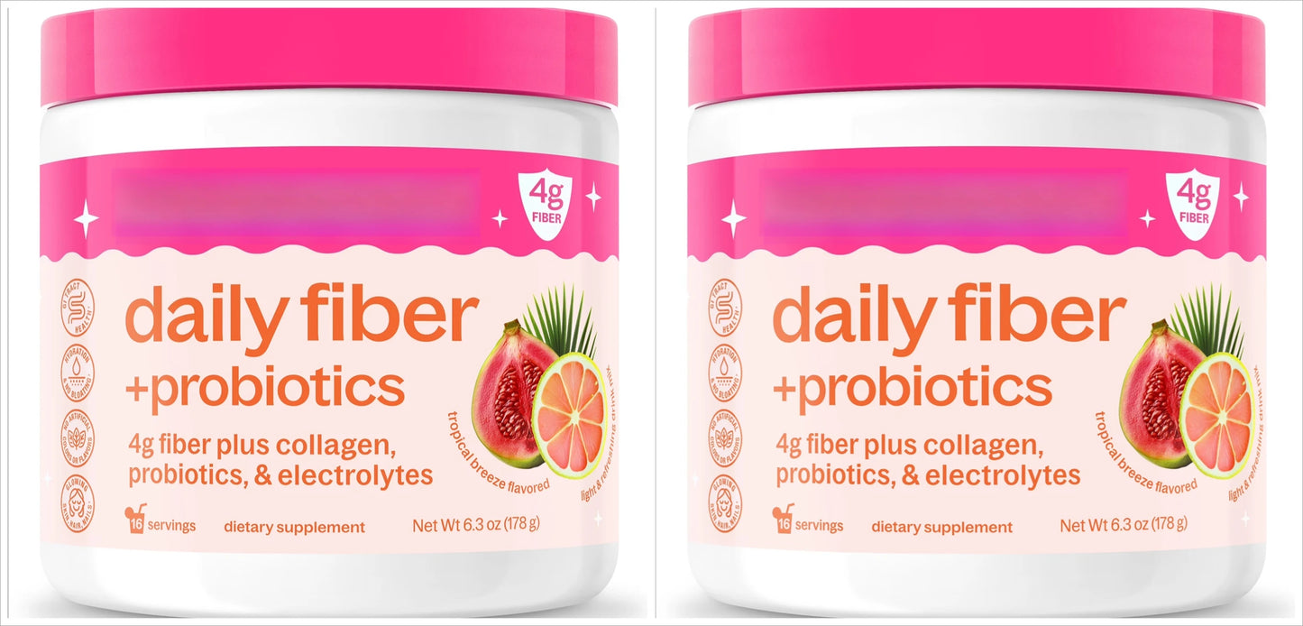 Daily Fiber Supplement with Probiotics & Electrolytes | Tropical Breeze Flavor