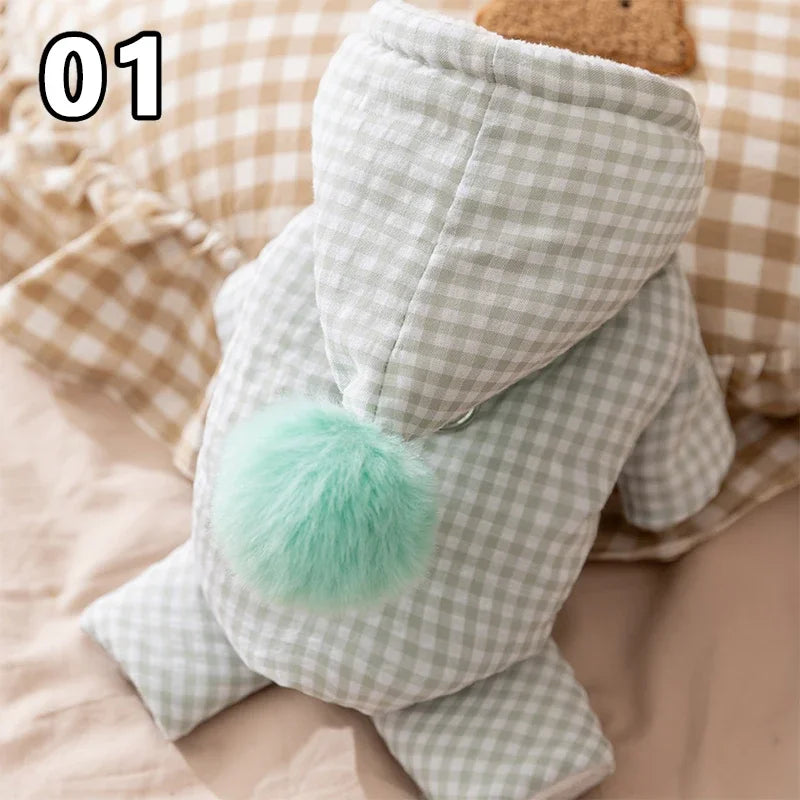 Cozy Four-Legged Jumpsuit for Small Dogs | Winter Pet Pajamas