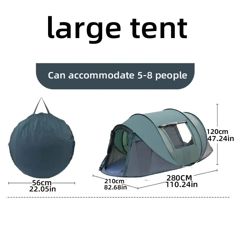 Spacious Waterproof Pop-Up Tent for 5-8 People | Quick Open Design