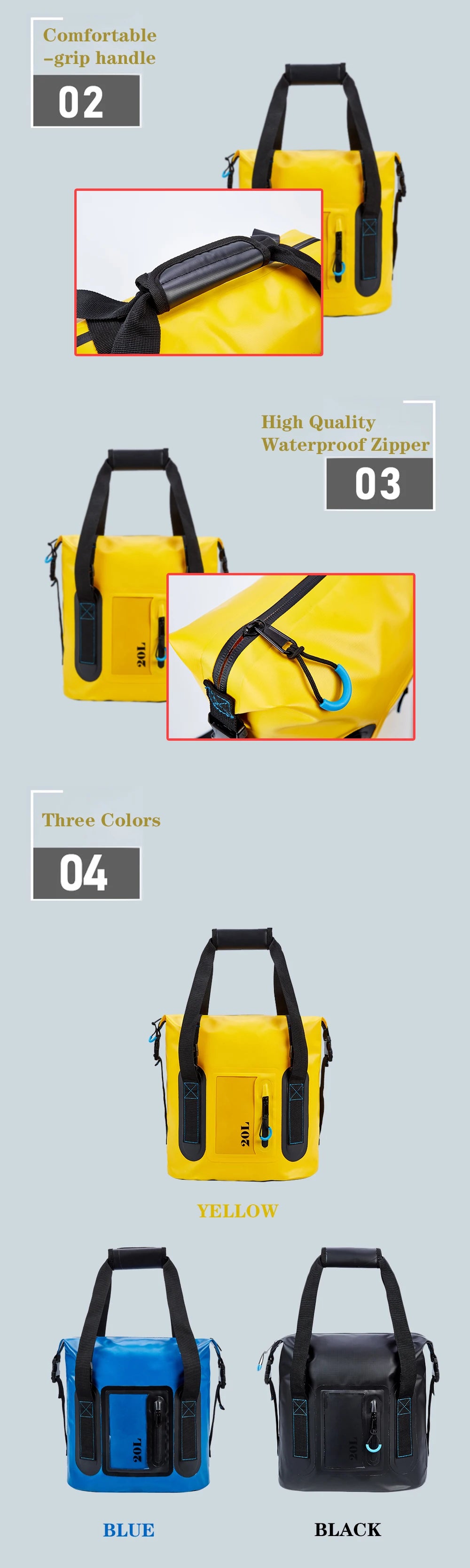 20L Waterproof Bag | Lightweight & Durable for Water Sports