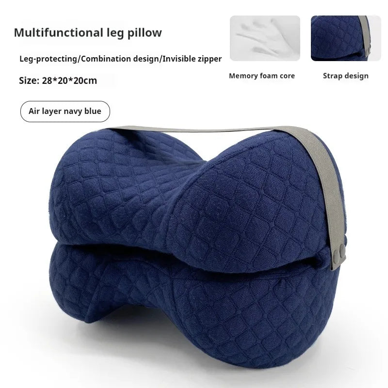 Contoured Leg Knee Pillow for Sleeping Cooling Memory Foam Leg Pillow for Sciatica Back Knee Joint Pain Help Spine Alignment