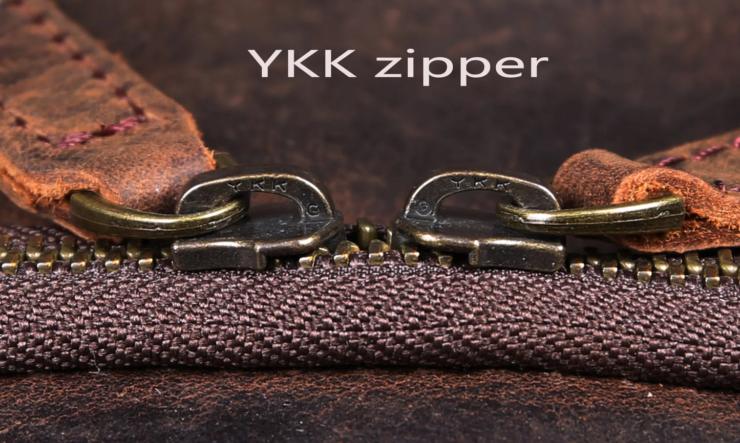 Leather Backpack Men's Backpack Top Layer Cowhide Computer Bag Large Capacity Hiking Bag Retro Travel Bag Fashion Schoolbag