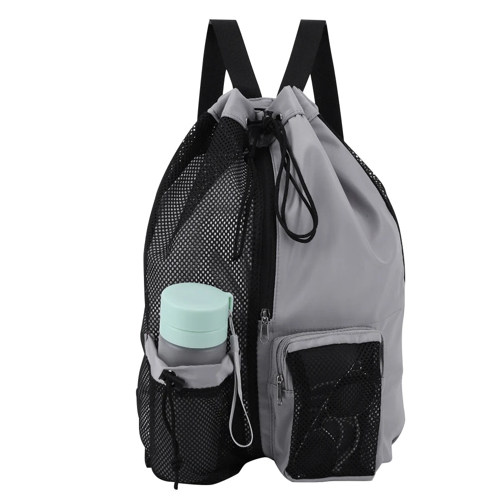Lightweight Basketball Drawstring Backpack with Wet Pocket