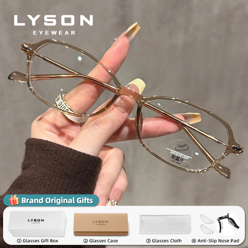 Trendy Women's Photochromic Progressive Glasses | Anti Blue Light 2026