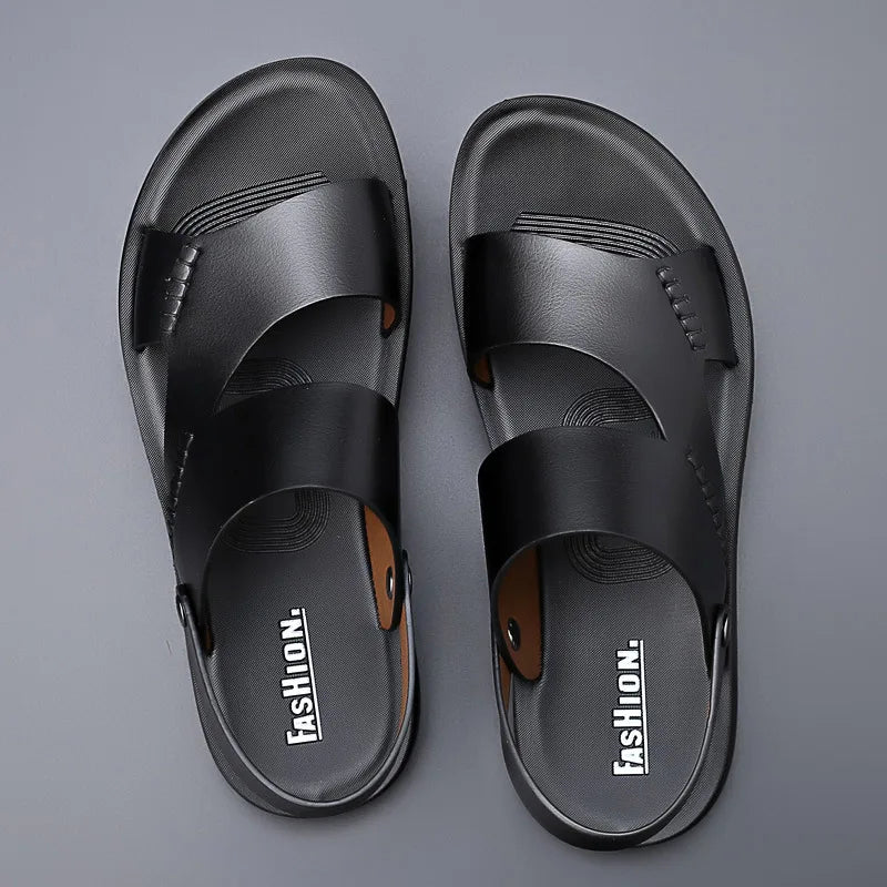 Men's Stylish Leather Sandals | Breathable Casual Beach Shoes