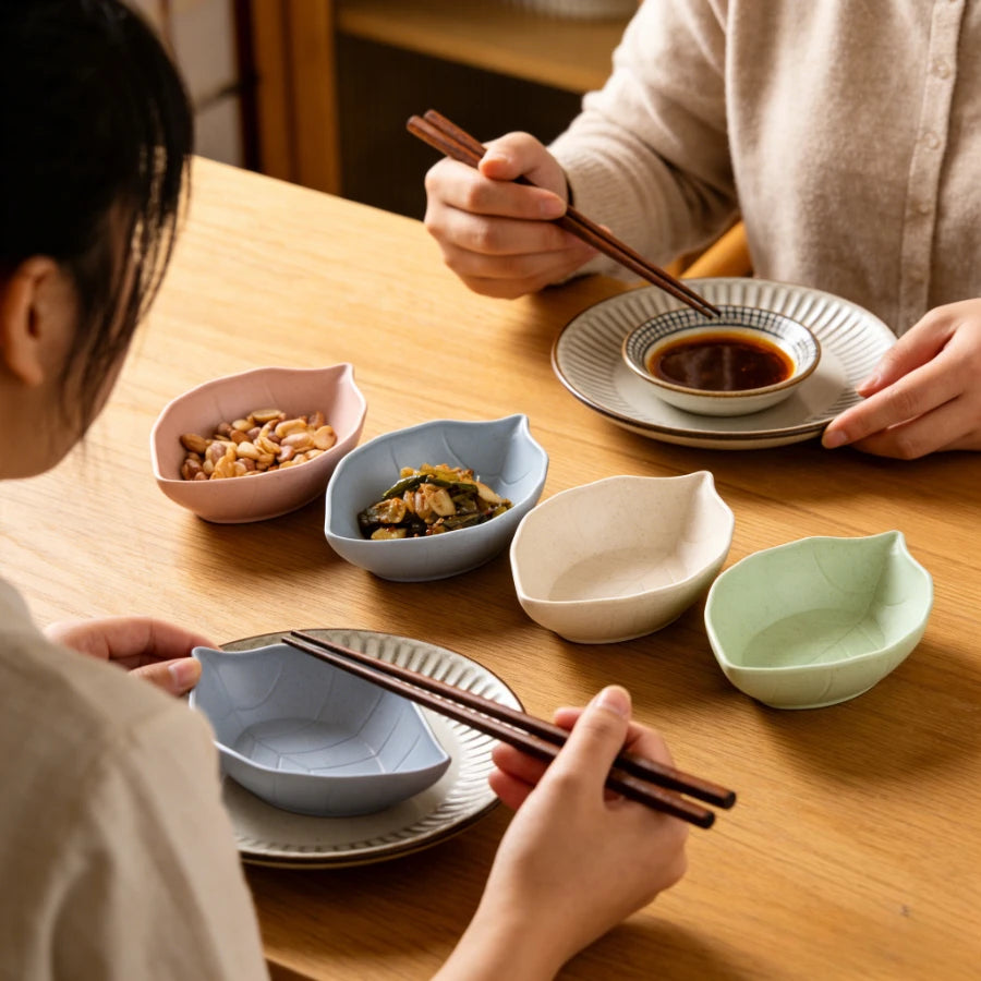 4pcs Leaf Shape Sauce Dishes | Multi-functional Condiment Plates