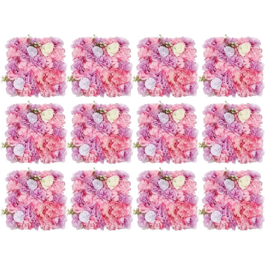 12PCS 3D Flower Wall Panels | Artificial Floral Backdrop Decor