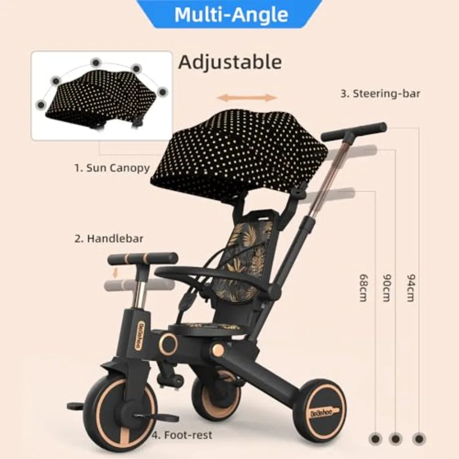 Foldable Toddler Tricycle Stroller | 7-in-1 Fun Riding Solution