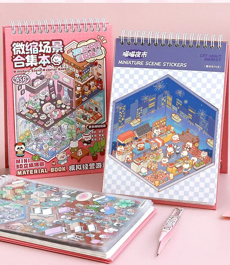 20Pcs Cartoon DIY Landscape Stickers | Kids' Creative Fun