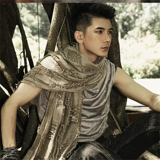 Unisex Steampunk Hip Hop Cotton Linen Scarf | Versatile Fashion Shawl