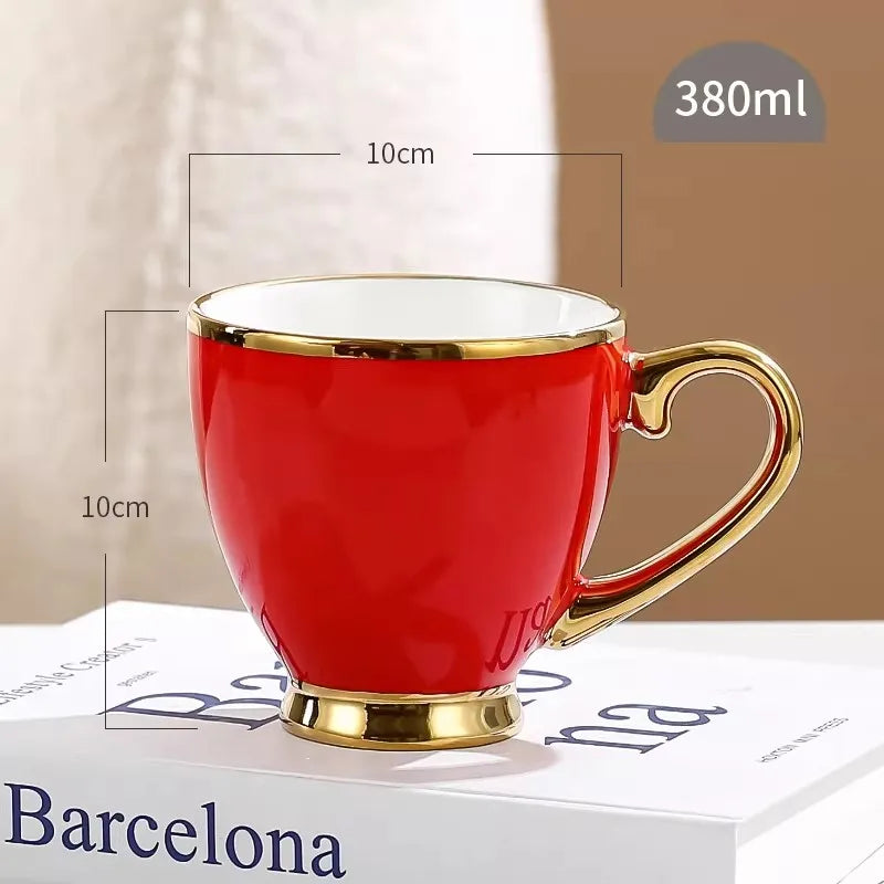 280ml Japanese Flower Coffee Mug Set Retro Ceramic Milk Oats Mug Office Water Handgrip Cup Kitchen Party Drinkware Set