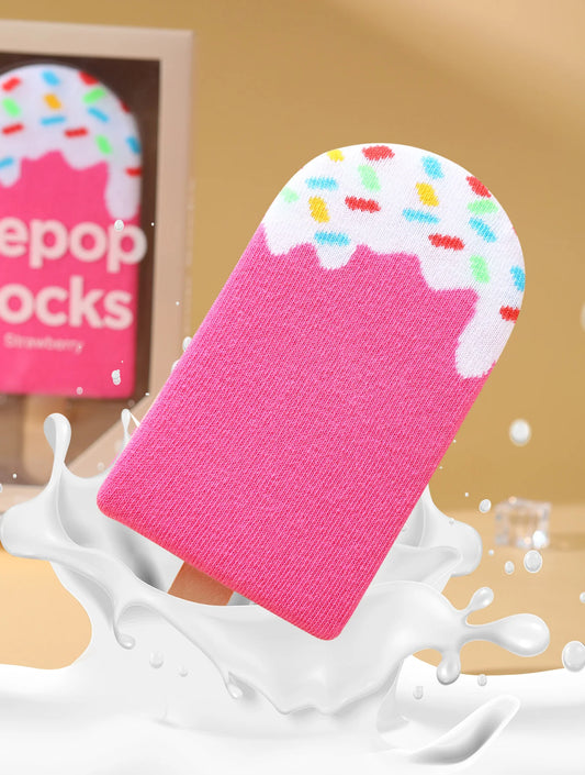 Unisex Strawberry Popsicle Socks | Fun Gift Box for All Seasons