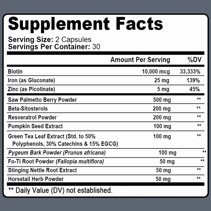 Premium DHT Blocker with Biotin | Hair Growth Supplement for All