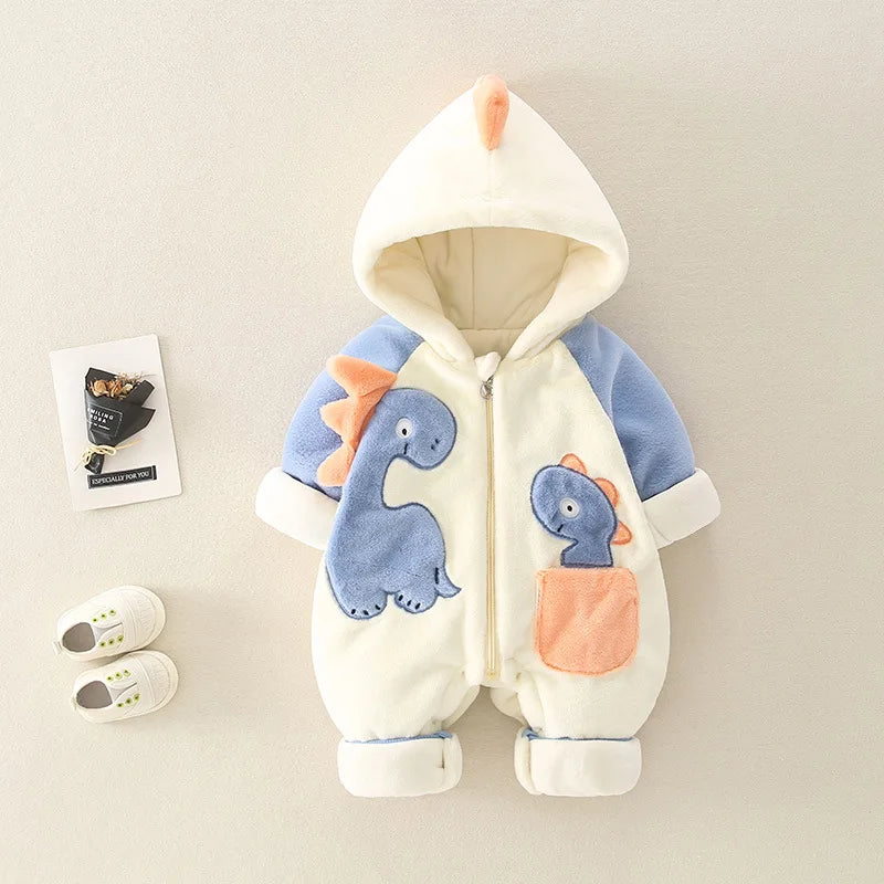 Thick Plush Newborn Baby Rompers | Cozy Winter Jumpsuit Outfits