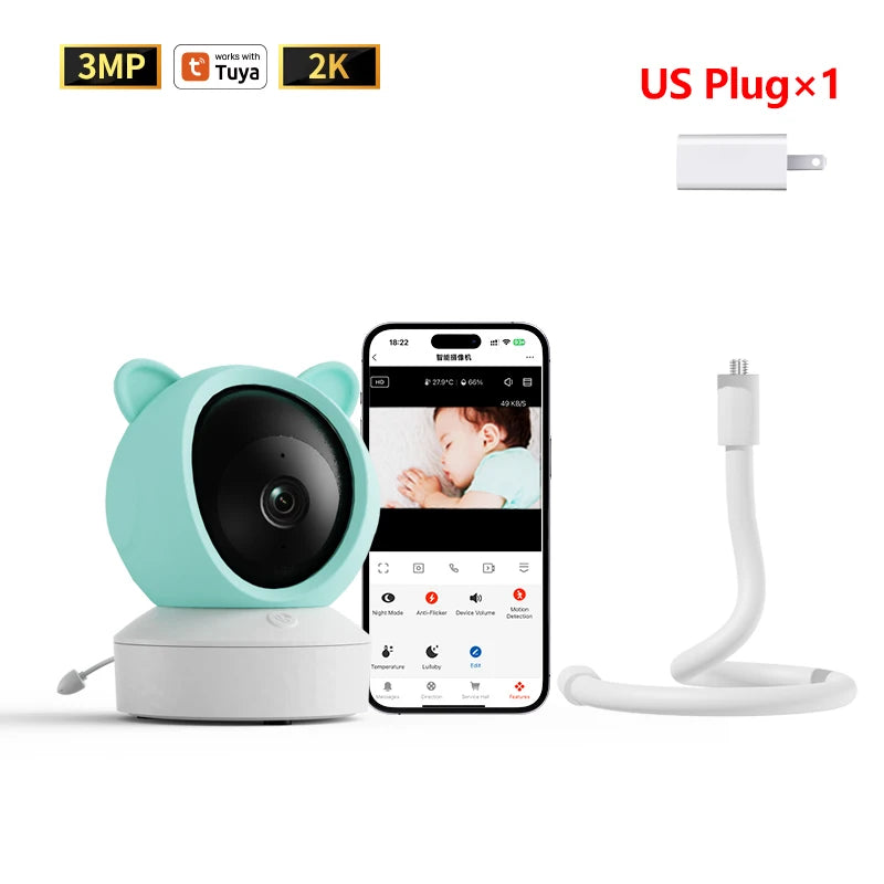 Smart Baby Monitor with 2K Camera & Night Vision for All Parents