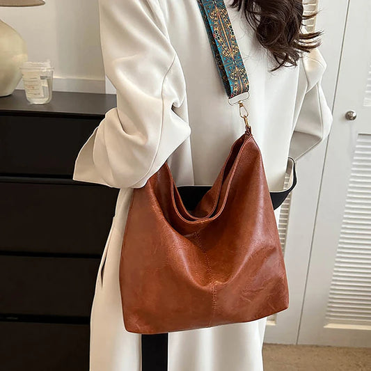 Women's Vintage PU Leather Bucket Sling Bag | Chic & Practical