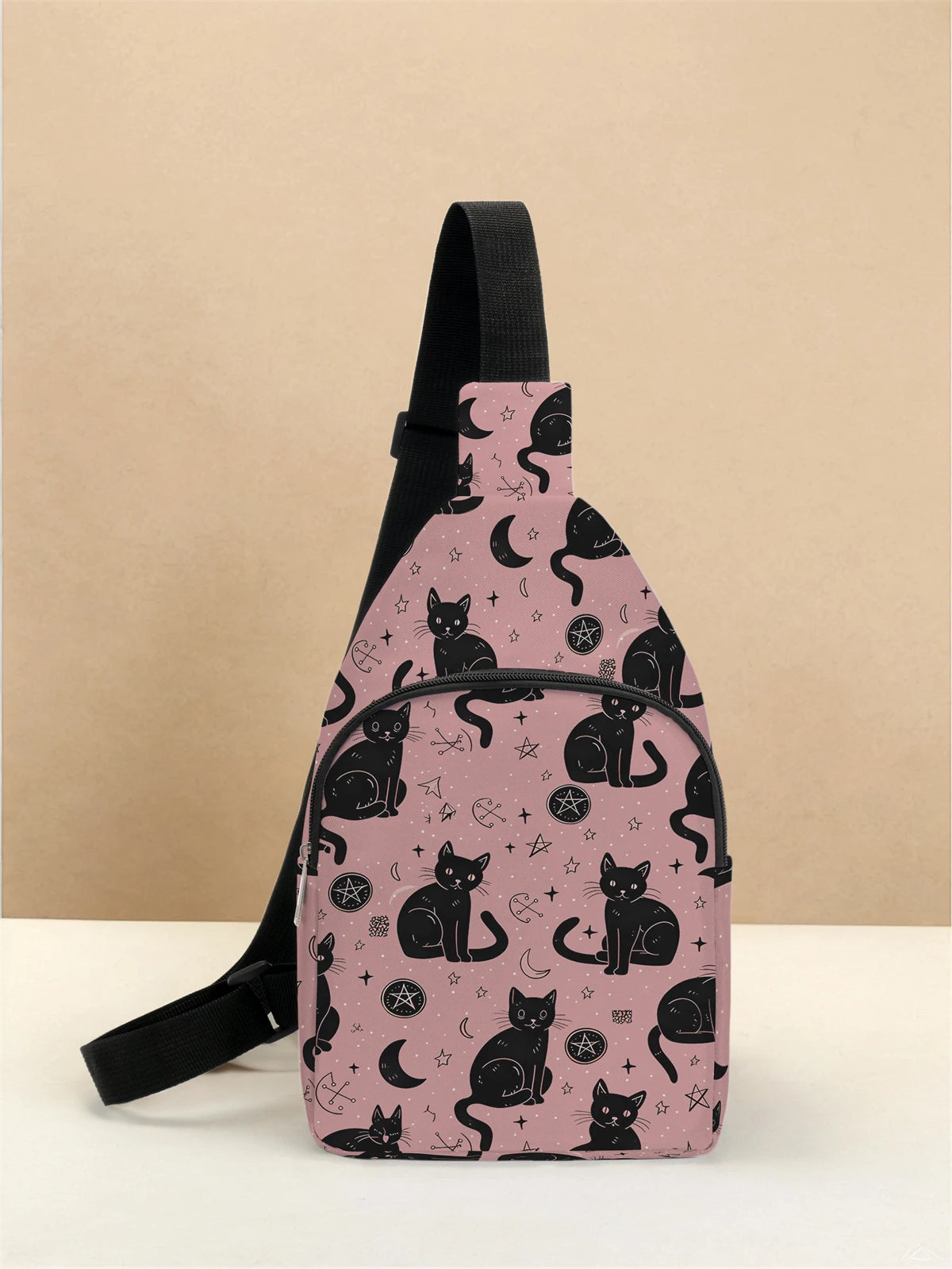Multifunctional Cat Pattern Chest Bag | Lightweight Travel & School
