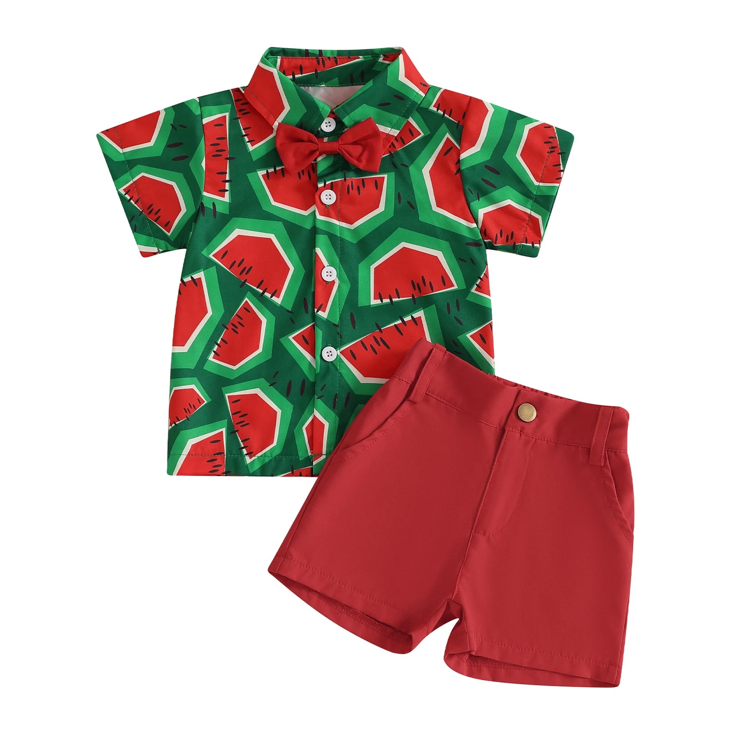 Toddler Summer Outfit Set with Watermelon Pattern | Cute Boys Clothes