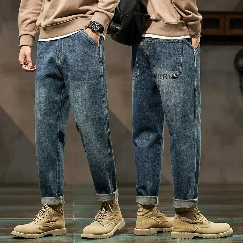 Men's Retro Loose Harem Denim Pants | Stylish Versatile Cargo Trousers