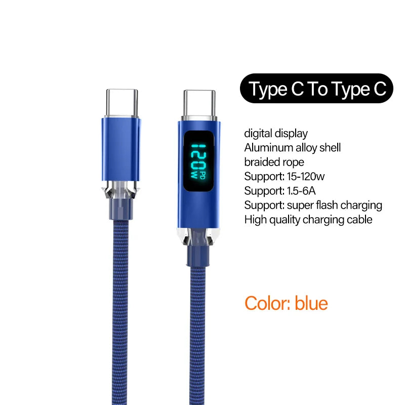 120W USB Type C Fast Charging Cable | 6A for All Devices