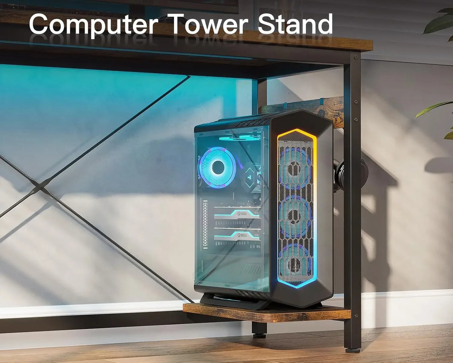 66" L Shaped Gaming Desk | Sturdy Corner Computer Table