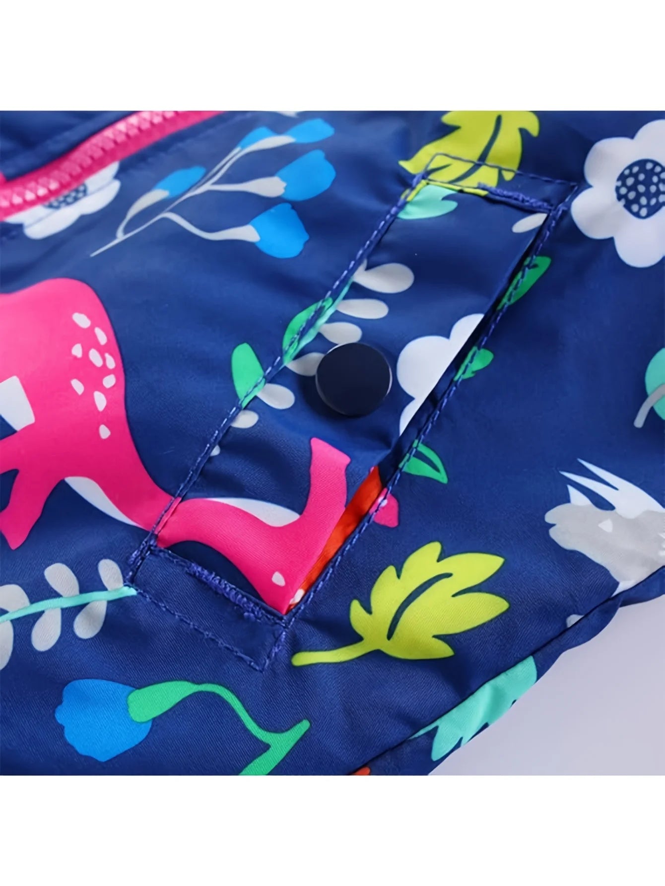 Lightweight Dinosaur Print Hooded Windbreaker for Toddlers