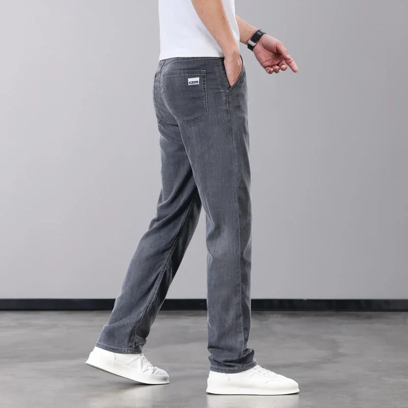 Men's Summer Thin Jeans | Soft Breathable Denim Casual Trousers