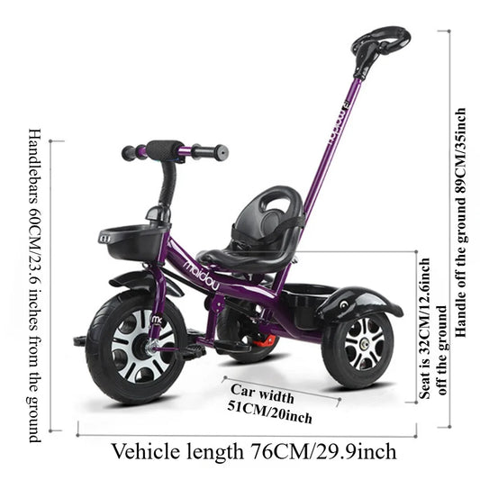 2 in 1 Toddler Tricycle | Adjustable Kids Trike with Storage