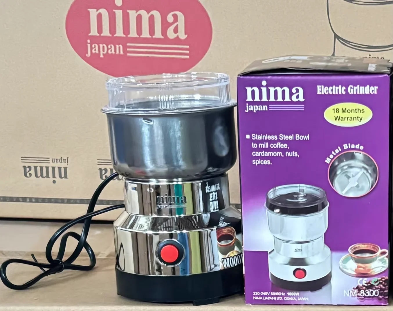 Mini Electric Grinder 300ml Ultrafine Pulverizer for Baby Food Coffee Spice Pepper Grain Mill with 2/4 Blades Household Use