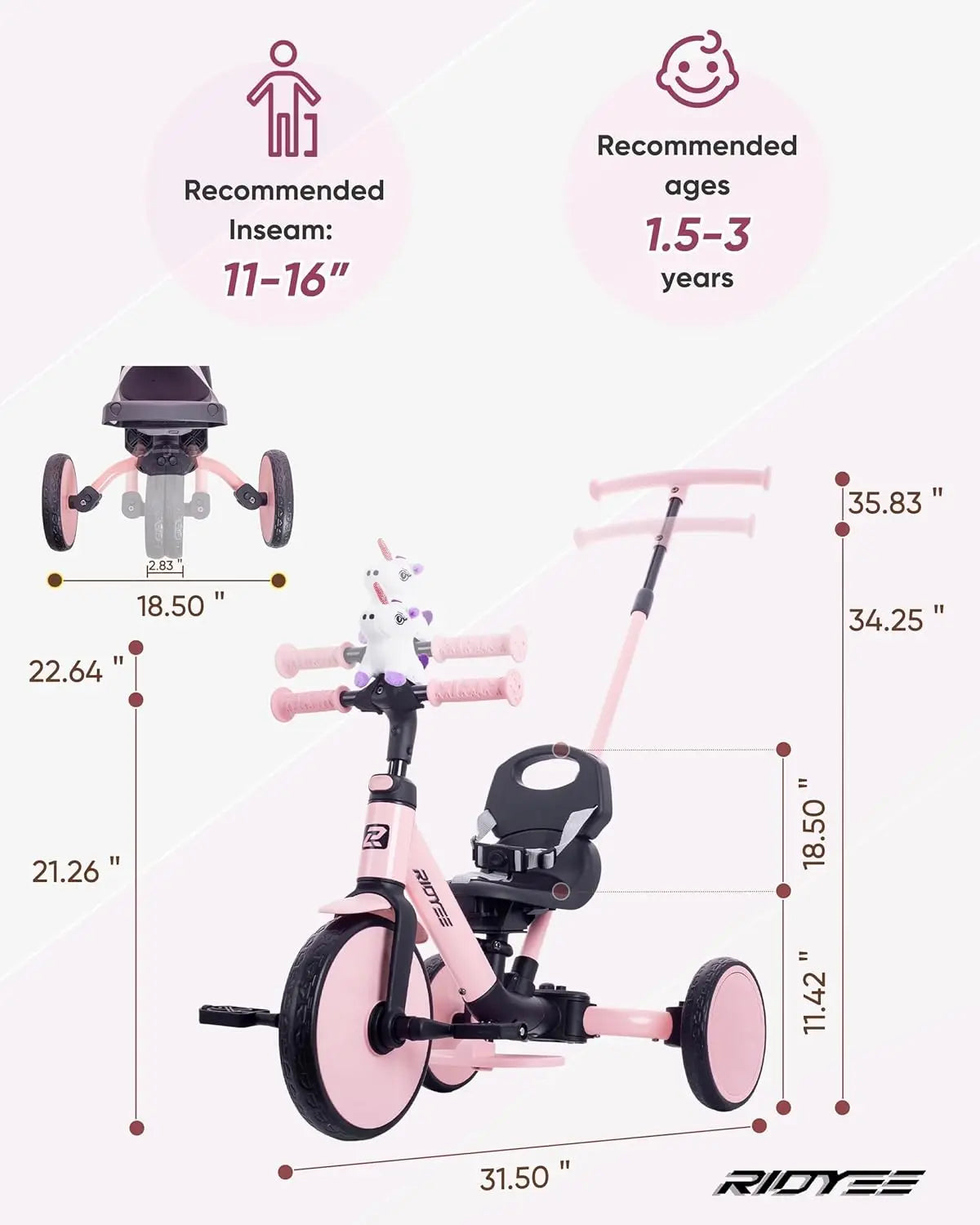 5-in-1 Convertible Kids Tricycle | Safe & Fun Ride-On Toy