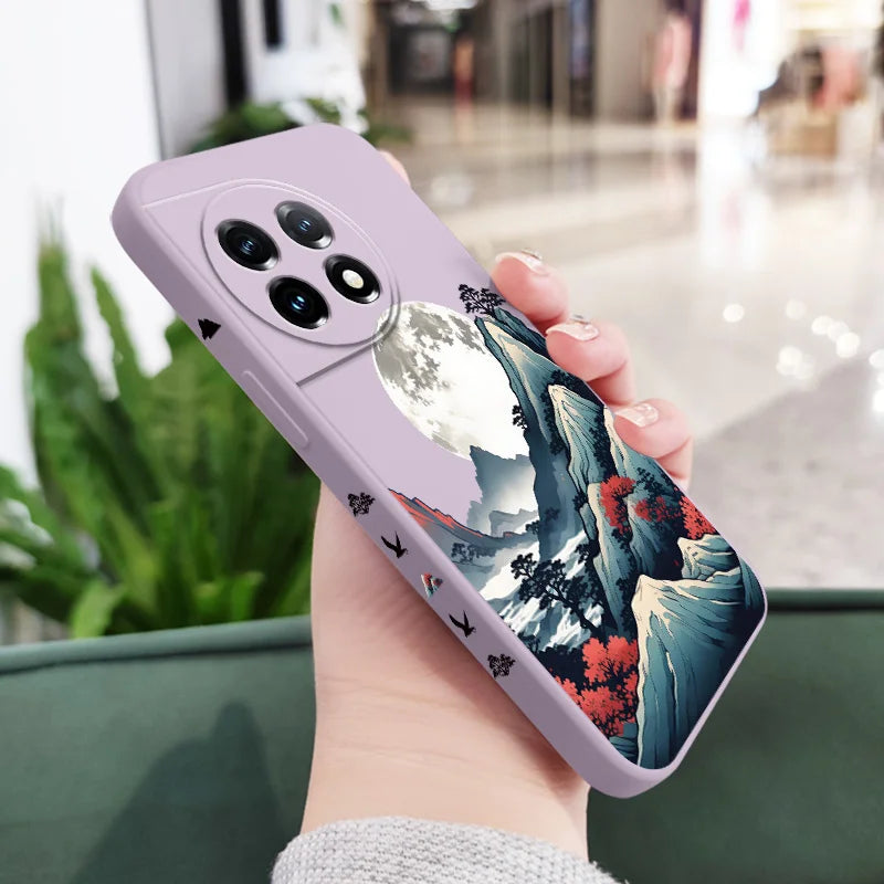 Smoke Mountain Phone Case For Oneplus 13 13R 12 12R 11 11R 10 10R 10T 9R 9RT 9 8T 8 7 7T Pro 5G Liquid Silicone Cover