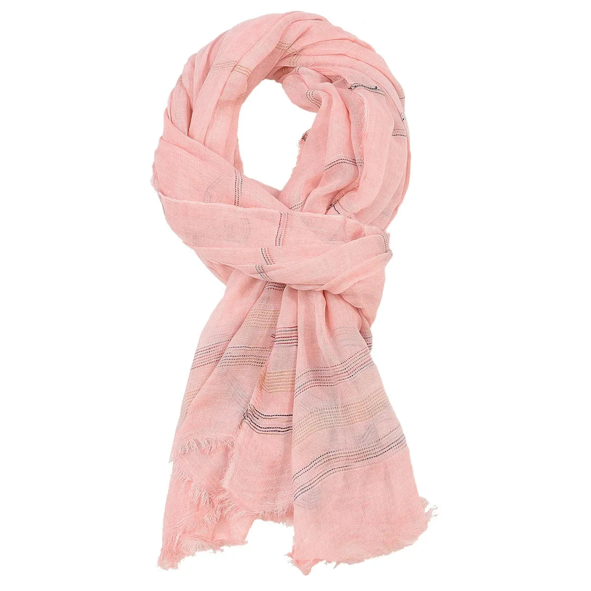 Men's Striped Cotton Linen Scarf | Fashionable Autumn Accessories