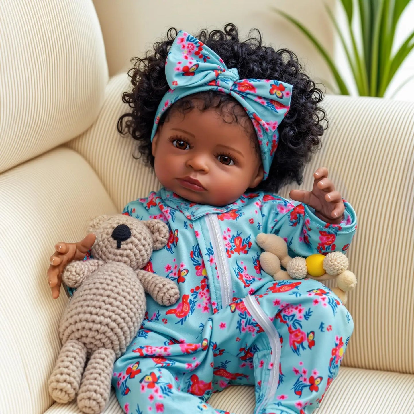 Muñeco reborn negro realista de 18 pulgadas | Juguete realista para niños