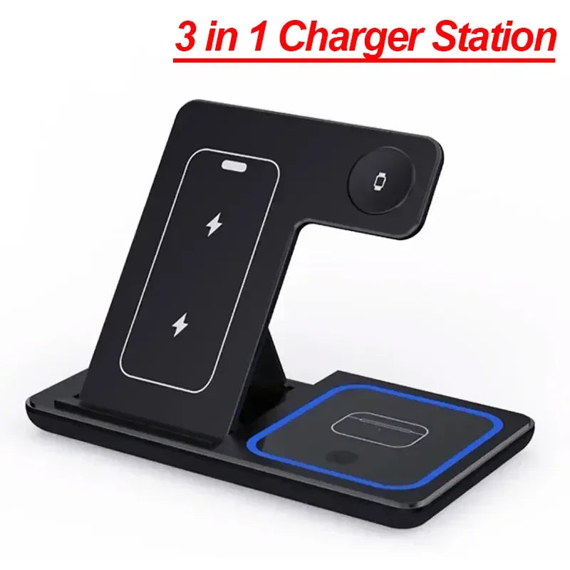 Foldable 3-in-1 Wireless Charging Station | Fast & Convenient Charging