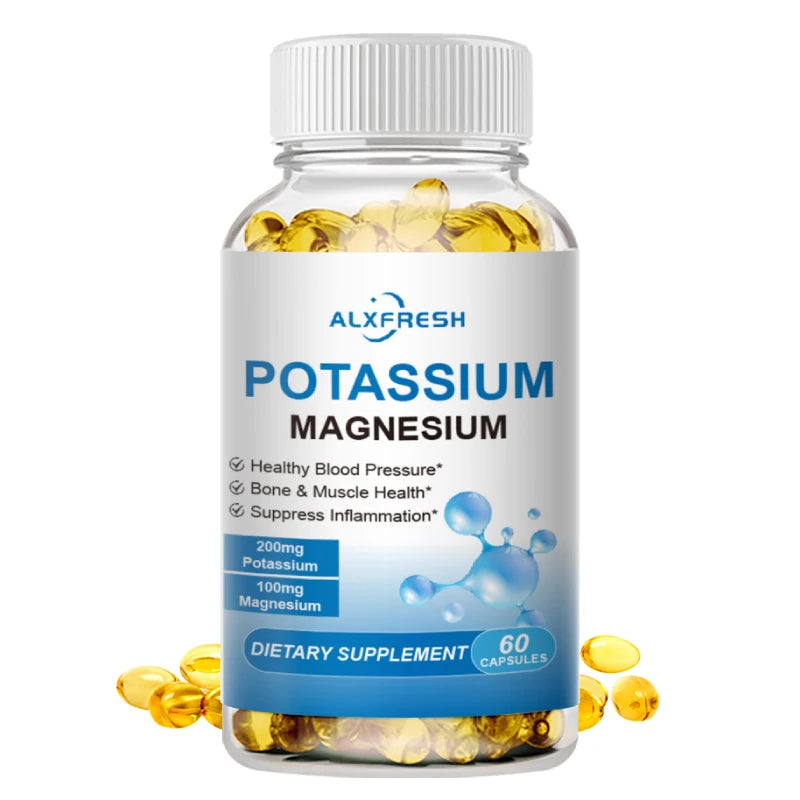 Potassium Magnesium Capsules for Health, Beauty & Fitness