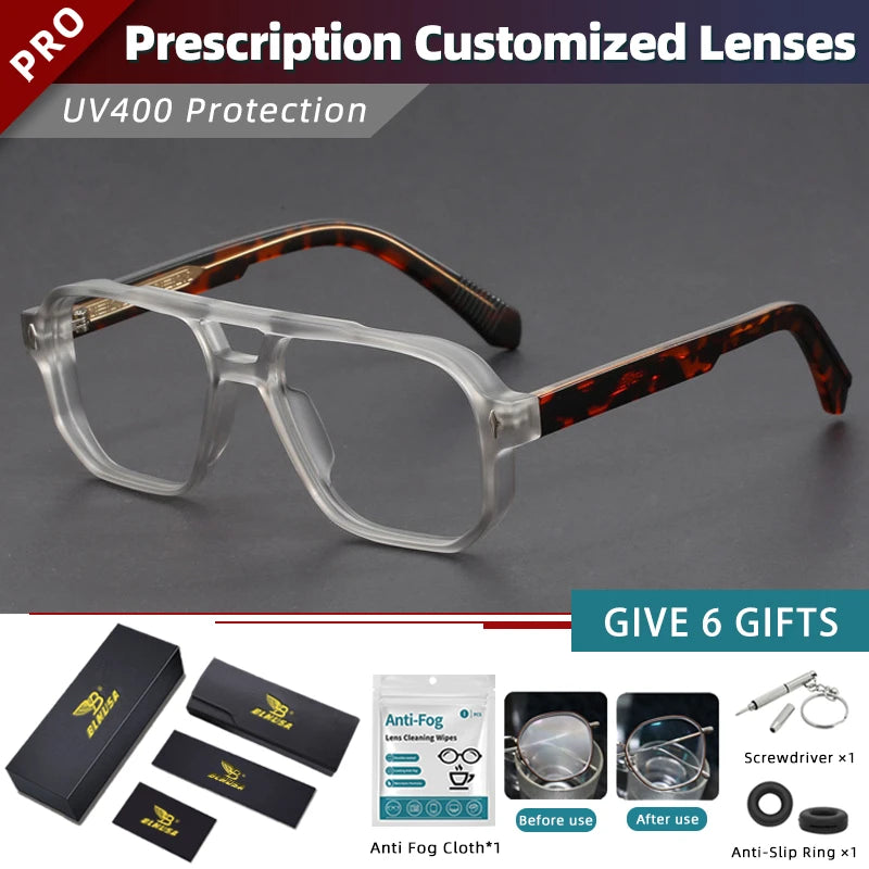 Stylish Anti Blue Light Photochromic Prescription Glasses for Men