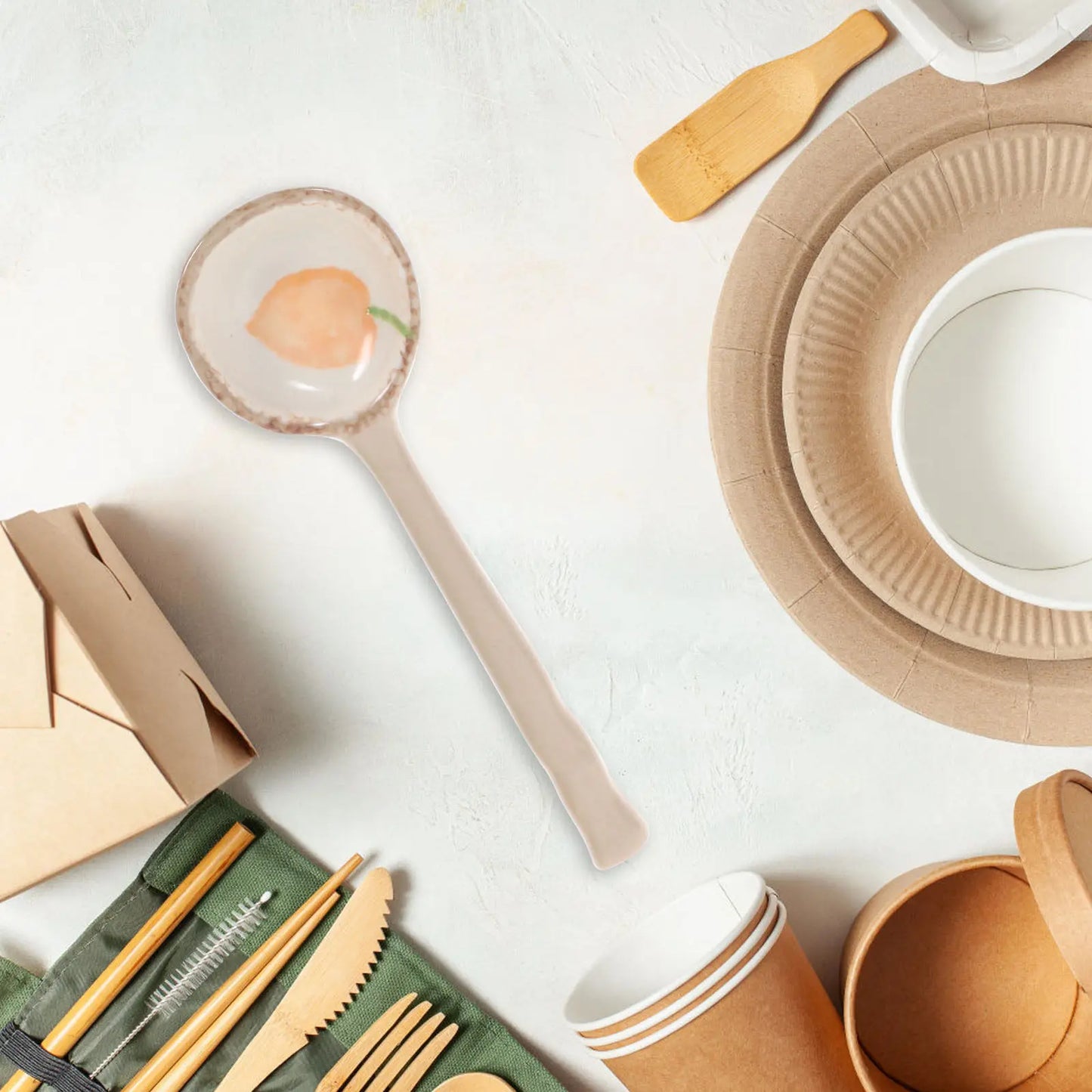 Heat-Resistant Ceramic Soup Spoon | Japanese Cartoon Design