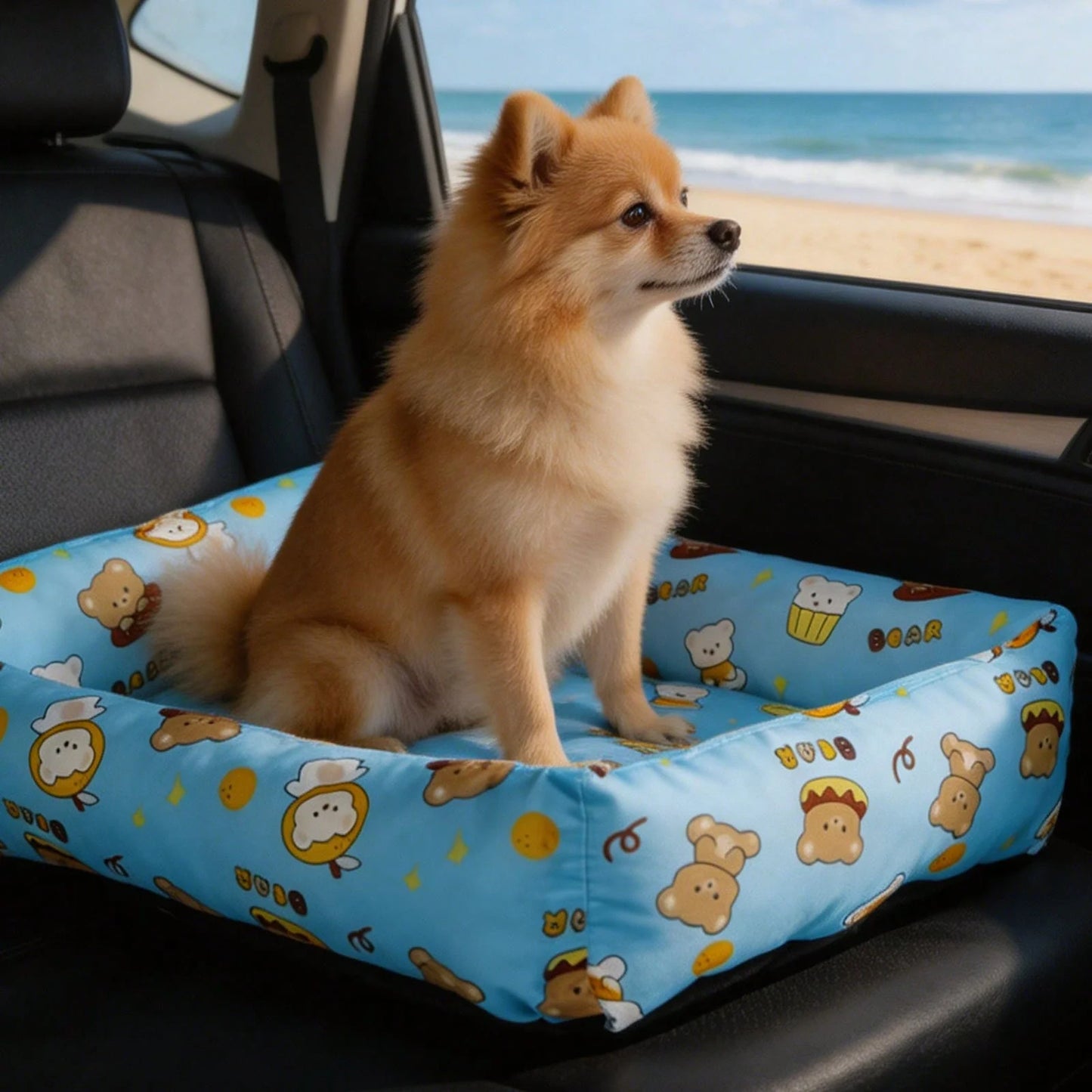 Summer Pet Cooling Mat | Cartoon Bear Design for Dogs & Cats