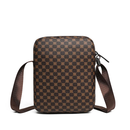 Unisex Retro Casual Check-Print Crossbody Bag | All-Season Carry