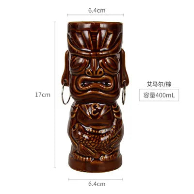Creative Ceramic Bar Cups | Tiki Hawaiian Cocktail Glasses