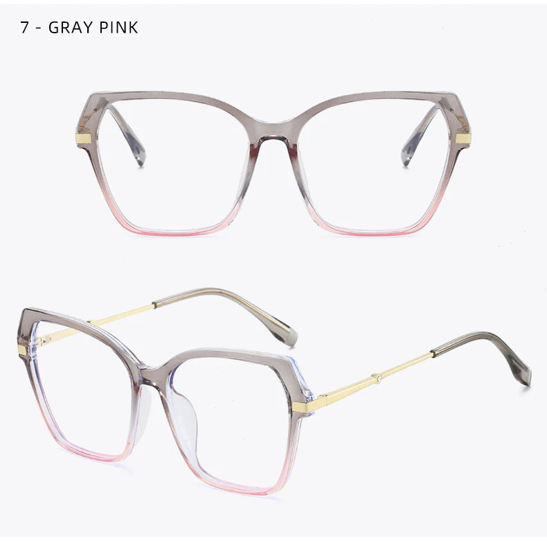 Retro Two-Tone Square Frame Blue Light Blocking Glasses for 2026