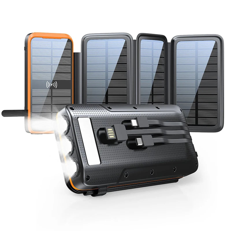 43800mAh Wireless Solar Power Bank | Fast Charging & Eco-Friendly