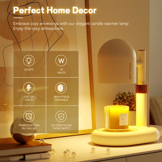 Dimmable Candle Warmer Lamp | Scented Wax Melter for Relaxation